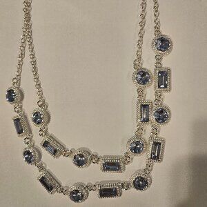 NWT Monet Silver Chain, Light Blue Gemstones, Formal